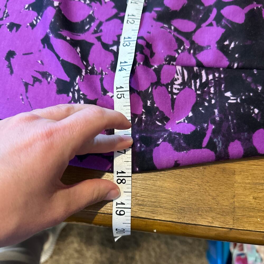 NWT Stitch Fix Wisp Tressa Ponte Dress Size 2 Purple Black Floral Professional - Picture 8 of 12